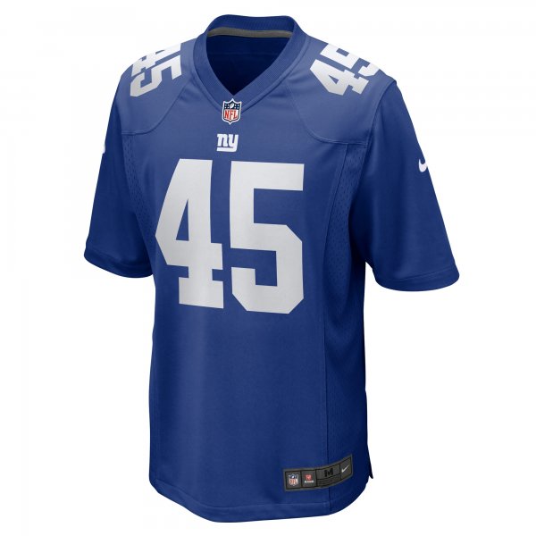 Men's New York Giants Boogie Basham Nike  Royal  Game Jersey