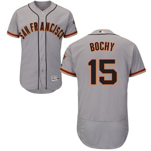 San Francisco Giants #15 Bruce Bochy Grey Flexbase Collection Road Stitched MLB Jersey