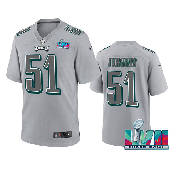 Men's Philadelphia Eagles Cam Jurgens Gray Super Bowl LVII Atmosphere Jersey