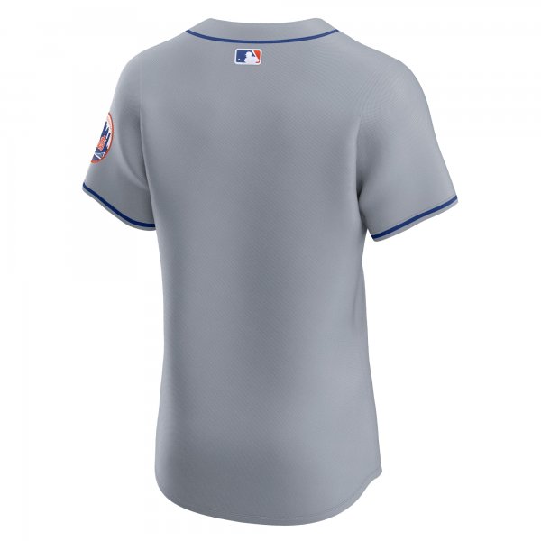 Men's New York Mets  Nike Gray Road Vapor Premier Elite Patch Jersey