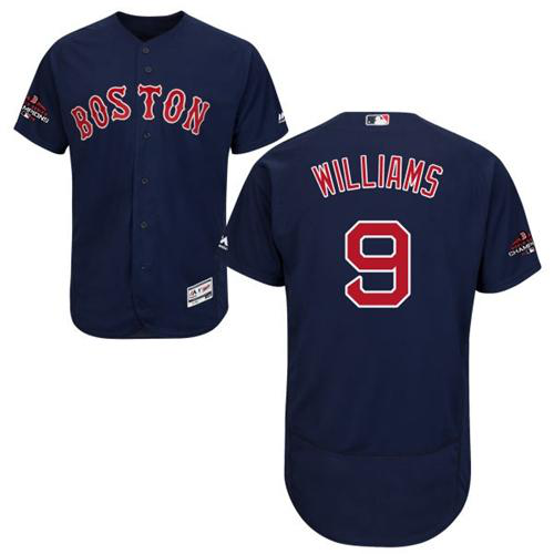 Boston Red Sox #9 Ted Williams Navy Blue Flexbase Collection 2018 World Series Champions Stitched MLB Jersey