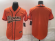 Men's Cleveland Browns Blank Orange Stitched Baseball Cool Base Jersey