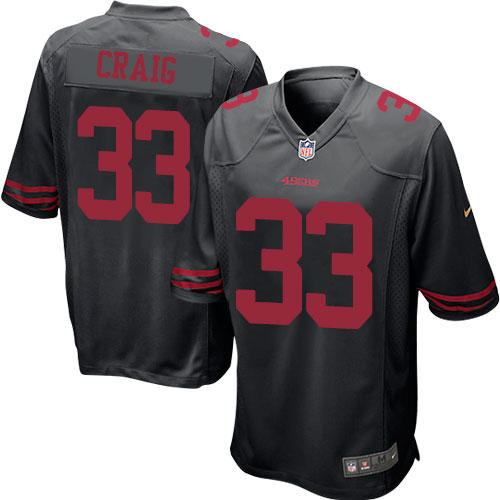 Men's Nike San Francisco 49ers #33 Roger Craig Game Alternate Black NFL Jersey