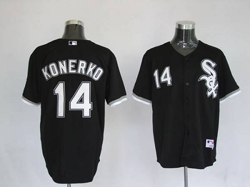 Chicago White Sox #14 Paul Konerko Stitched Black MLB Jersey