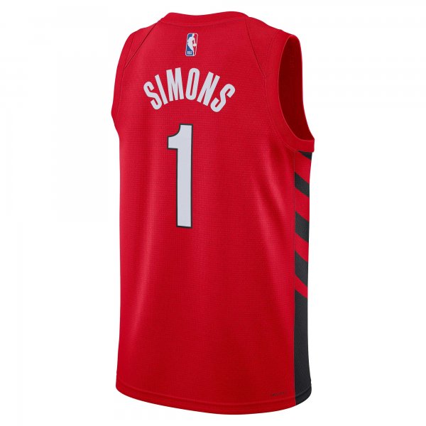 Unisex Portland Trail Blazers Anfernee Simons Jordan Brand Red Swingman Jersey - Statement Edition