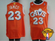 Men's Mitchell and Ness Cleveland Cavaliers #23 LeBron James Orange CAVS The Finals Patch Stitched NBA Jersey