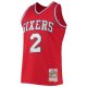 Men's Philadelphia 76ers Moses Malone Mitchell & Ness Red 1982/83 Hardwood Classics NBA 75th Anniversary Diamond Swingman Jersey