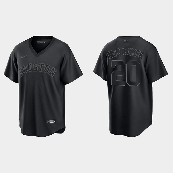 Men's Houston Astros #20 Chas McCormick Pitch Black Fashion Cool Base Jersey - Black