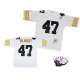 Men's Mitchell And Ness Pittsburgh Steelers #47 Mel Blount White Stitched Throwback NFL Jersey