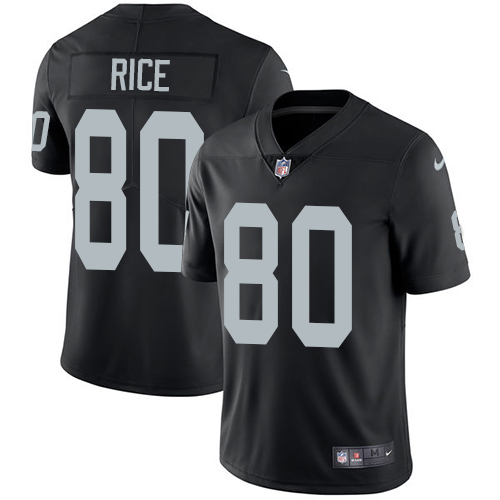 Men's Nike Las Vegas Raiders #80 Jerry Rice Black Team Color Stitched NFL Vapor Untouchable Limited Jersey