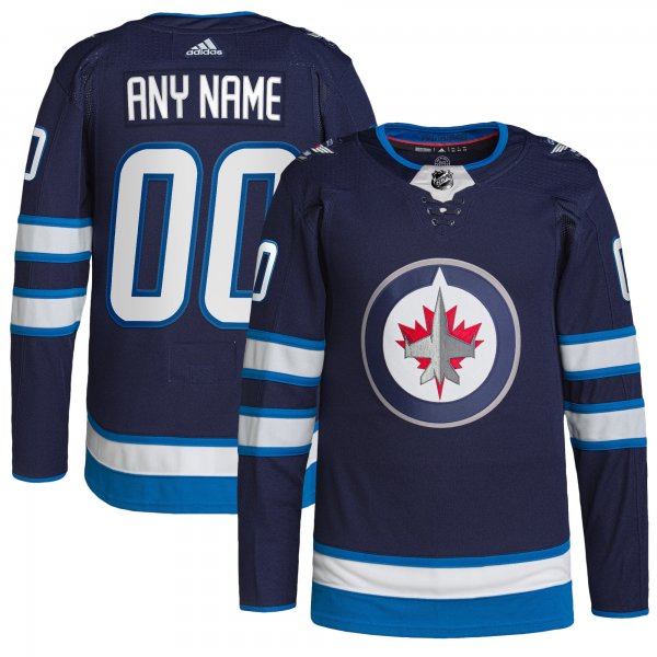 Men's Winnipeg Jets  adidas Navy Home  Primegreen Custom Jersey