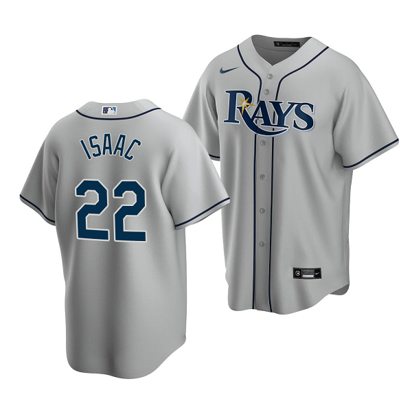 Men's Tampa Bay Rays #22 Xavier Isaac 2022 MLB Draft Jersey Gray Road