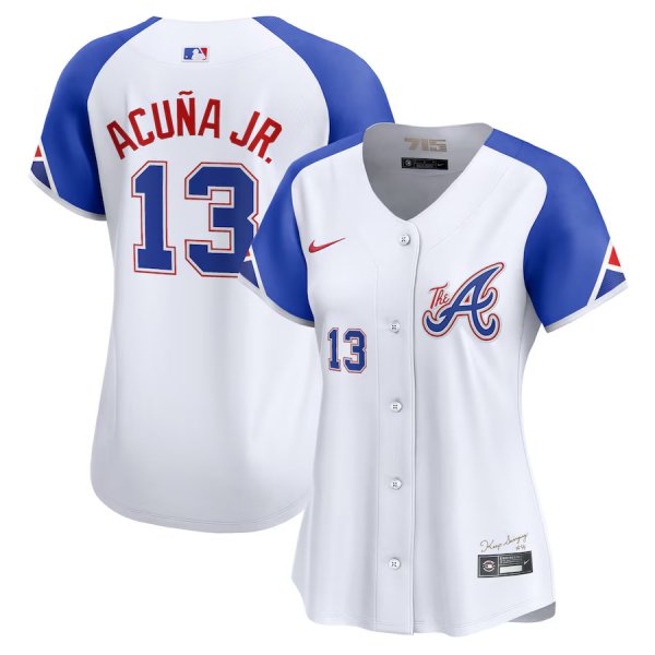 Women's Atlanta Braves Ronald Acu?a Jr. Nike White City Connect Limited Player Jersey