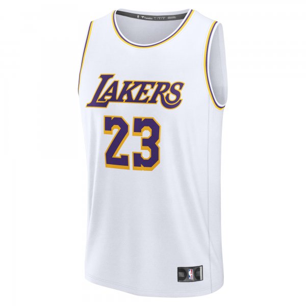 Men's Los Angeles Lakers LeBron James Fanatics White Fast Break Replica Player Jersey - Association Edition