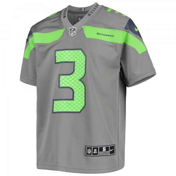 Youth Seattle Seahawks Russell Wilson Nike Gray Inverted Team Game Jersey