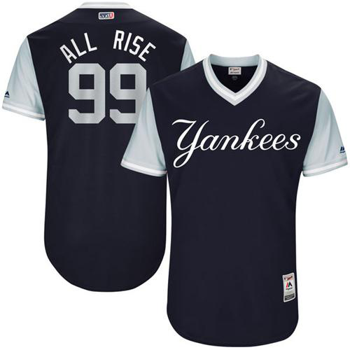 New York Yankees #99 Aaron Judge Navy "All Rise" Players Weekend Stitched MLB Jersey