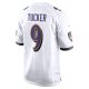 Men's Baltimore Ravens Justin Tucker Nike White Game Jersey