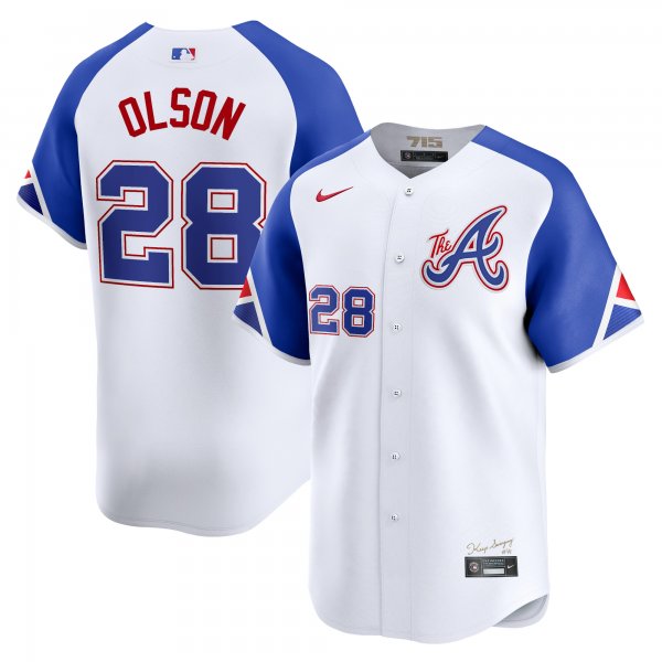 Men's Atlanta Braves Matt Olson Nike White City Connect Limited Player Jersey