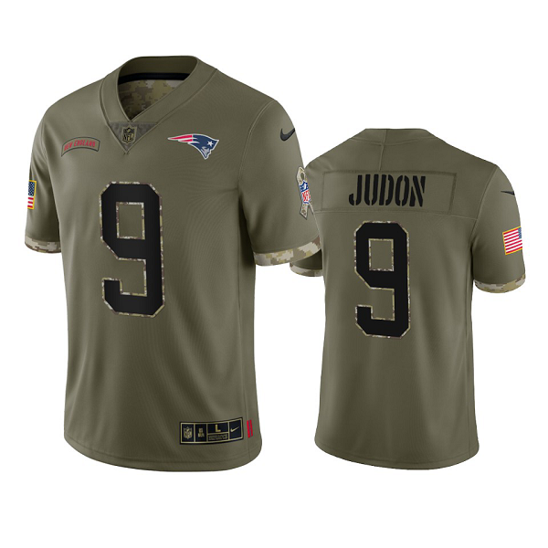 New England Patriots Matthew Judon #9 Olive 2022 Salute To Service Limited Jersey