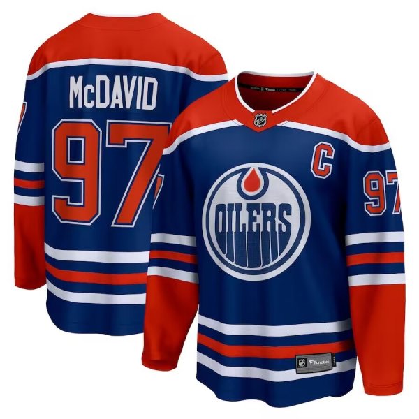 Men's Edmonton Oilers #97 Connor McDavid Fanatics Branded Royal Home Breakaway Jersey