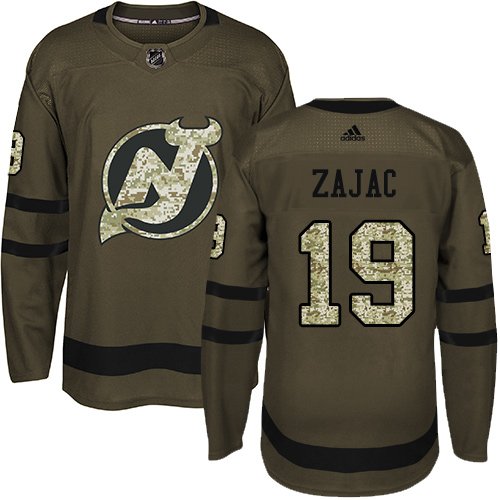 Adidas New Jersey Devils #19 Travis Zajac Green Salute to Service Stitched NHL Jersey