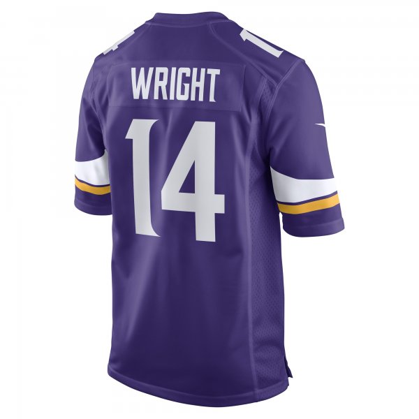 Men's Minnesota Vikings Ryan Wright Nike Purple Game Player Jersey