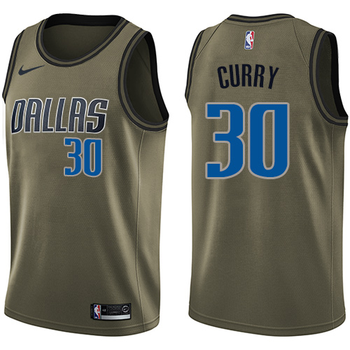 Nike Dallas Mavericks #30 Seth Curry Green Salute to Service NBA Swingman Jersey