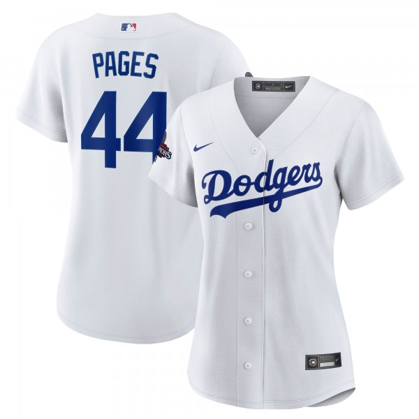 Women's #44 Los Angeles Dodgers Andy Pages Nike White 2024 World Series Champions Home Player Jersey