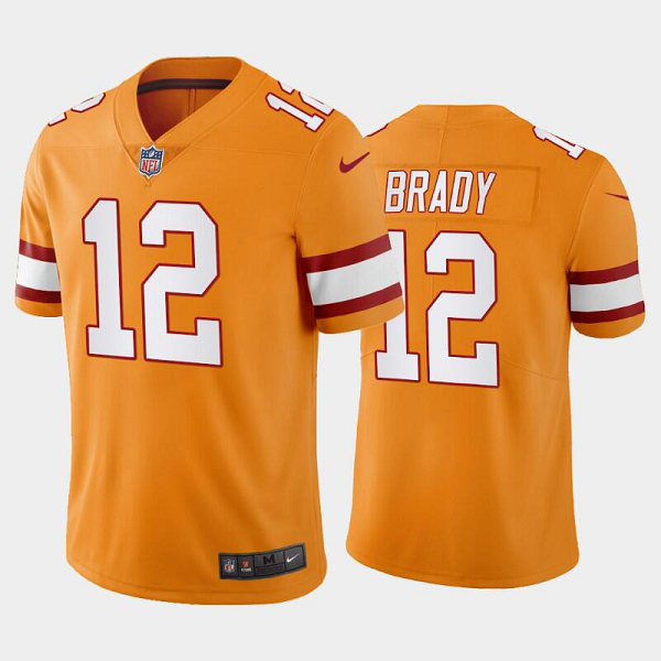 Youth Tampa Bay Buccaneers #12 Tom Brady Orange Creamsicle Throwback Stitched NFL Jersey