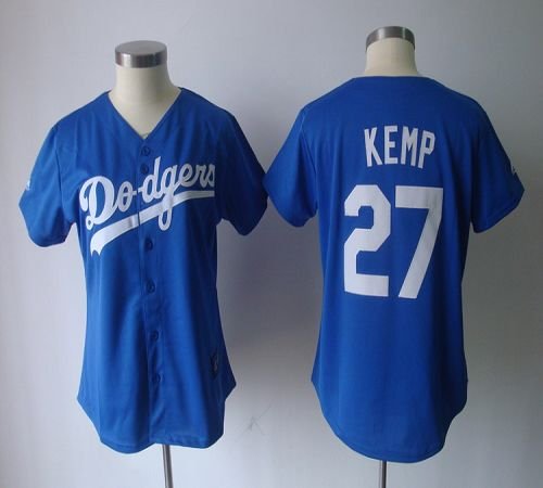 Los Angeles Dodgers #27 Matt Kemp Blue Women's Fashion Stitched MLB Jersey