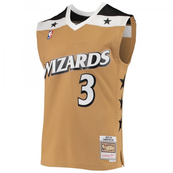 Men's Washington Wizards Caron Butler Mitchell & Ness Gold 2001/02 Hardwood Classics Swingman Jersey