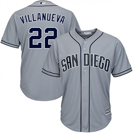 Youth San Diego Padres #22 Christian Villanueva Majestic Gray Cool Base Road MLB Jersey