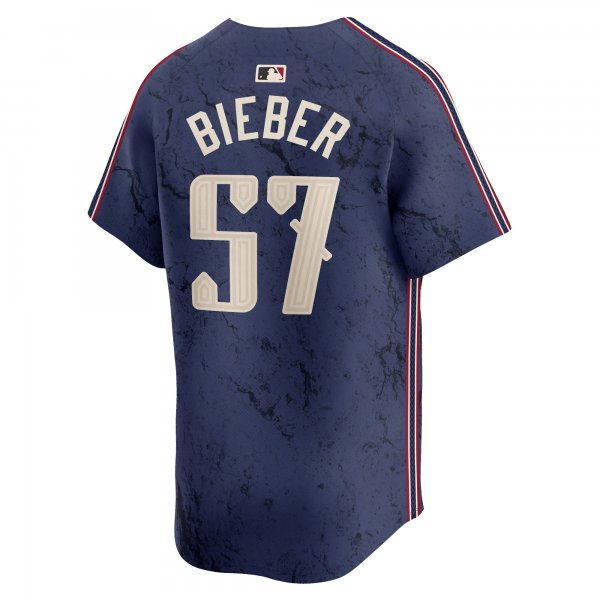 Men's Cleveland Guardians Shane Bieber Nike Navy 2024 City Connect Limited Jersey