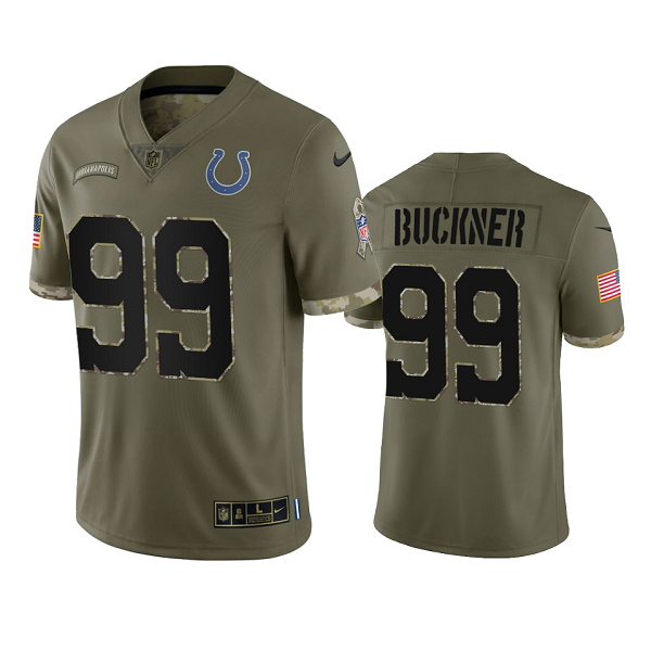 Indianapolis Colts DeForest Buckner Olive 2022 Salute To Service Limited Jersey #99