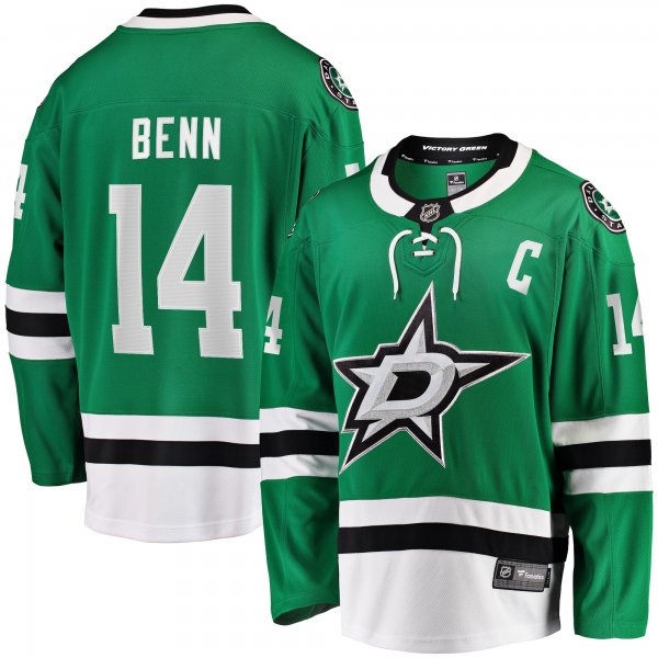 Men's Dallas Stars Jamie Benn Fanatics Kelly Green Captain Patch Home Breakaway Jersey