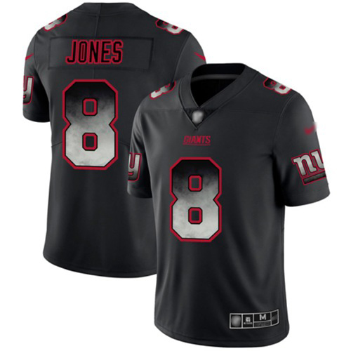 New York Giants #8 Daniel Jones Black Men's Stitched NFL Vapor Untouchable Limited Smoke Fashion Jersey