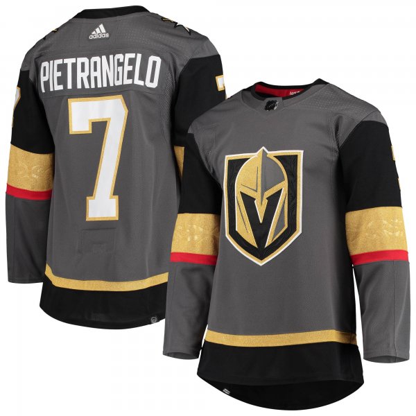 Men's Vegas Golden Knights Alex Pietrangelo adidas Gray Alternate Primegreen Player Jersey