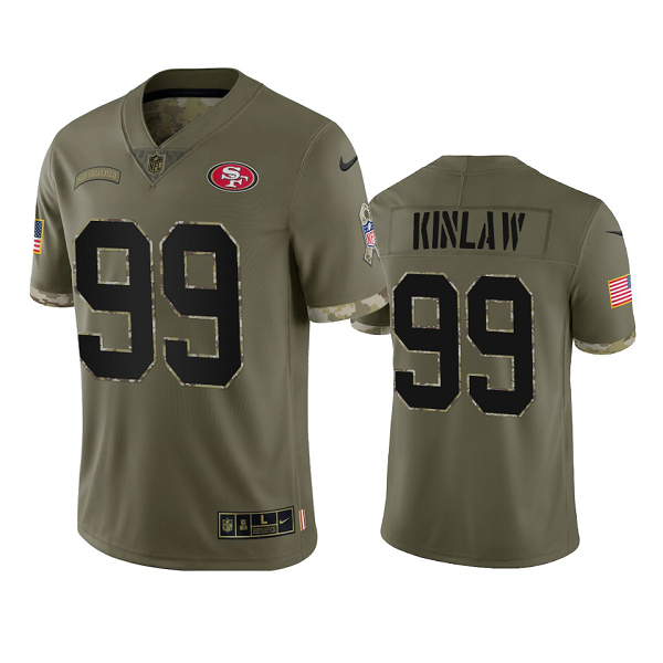 San Francisco 49ers Javon Kinlaw #99 Olive 2022 Salute To Service Limited Jersey