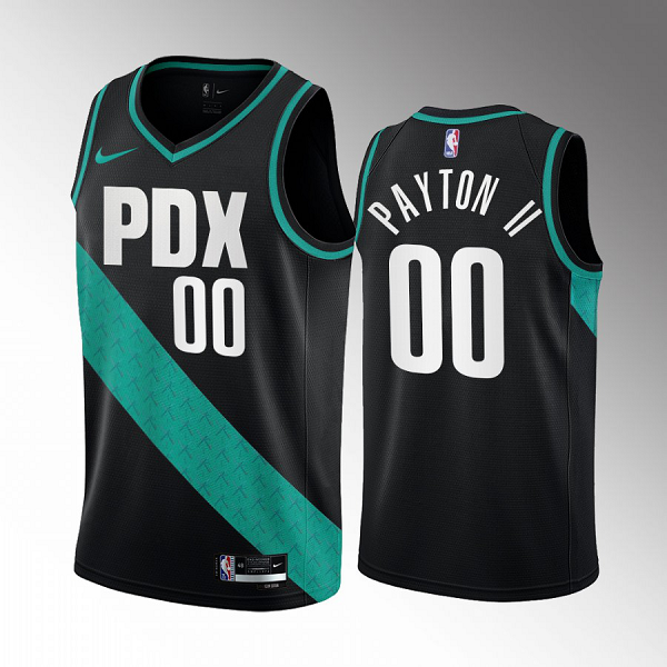 Portland Trail Blazers Gary Payton II #00 Black 2022-23 City Edition Jersey