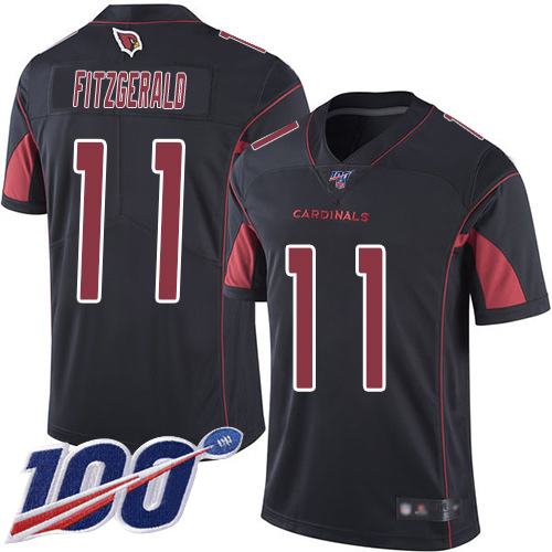 Arizona Cardinals #11 Larry Fitzgerald Black Men's Stitched NFL Limited Rush 100th Season Jersey