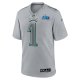 Men's Philadelphia Eagles Jalen Hurts Nike Gray Super Bowl LVII Patch Atmosphere Fashion Game Jersey