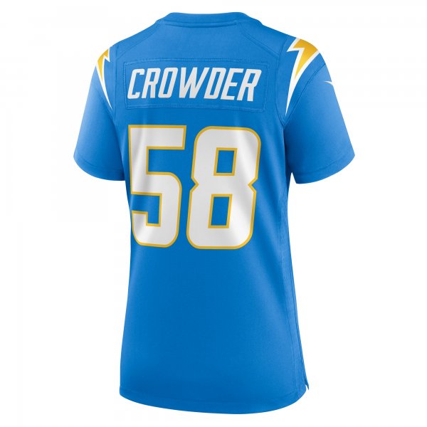 Women's Los Angeles Chargers Tae Crowder Nike Powder Blue Team Game Jersey