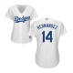 Women's Los Angeles Dodgers #14 Enrique Hernandez White Flexbase Collection Stitched MLB Jersey