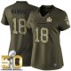 Nike Denver Broncos #18 Peyton Manning Green Super Bowl 50 Women's Stitched NFL Limited Salute to Service Jersey