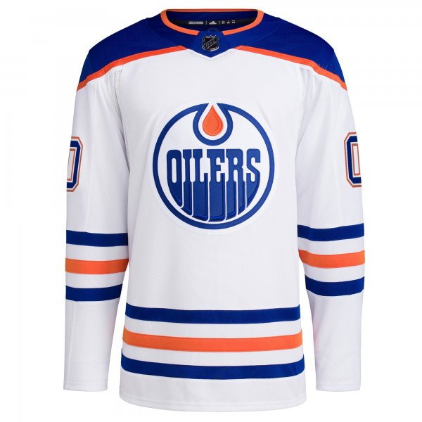 Men's Edmonton Oilers  adidas White Away  Primegreen Custom Jersey