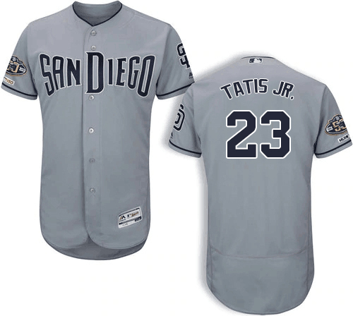 Men's San Diego Padres #23 Fernando Tatis JR. Majestic Flex Base Road Gray On-Field MLB Jersey