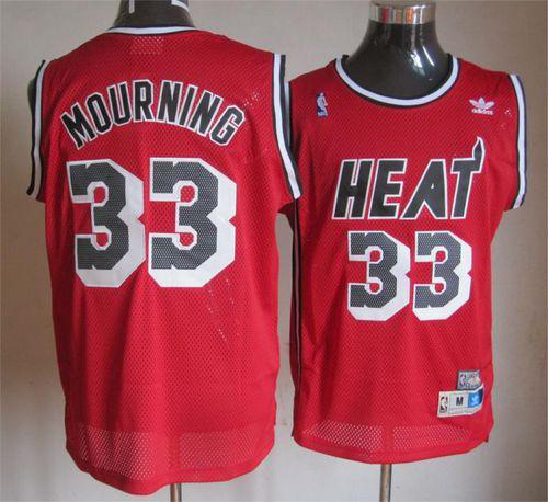 Men's Miami Heat #33 Mourning Red Throwback Stitched NBA Jersey