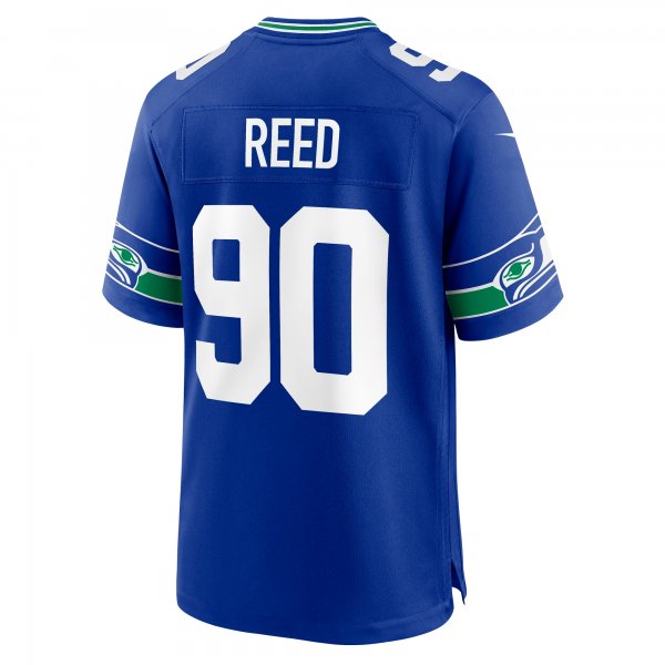 Men's Seattle Seahawks Jarran Reed Nike Royal Throwback Player Game Jersey