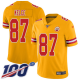 Kansas City Chiefs #87 Travis Kelce Gold Men's Stitched NFL Limited Inverted Legend 100th Season Jersey