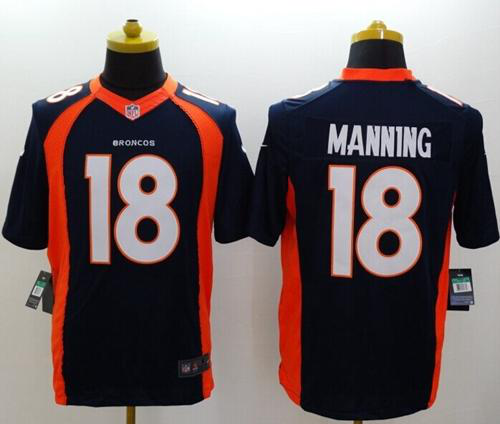 Nike Denver Broncos #18 Peyton Manning Navy Blue Alternate Men's Stitched NFL New Limited Jersey